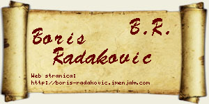 Boris Radaković vizit kartica